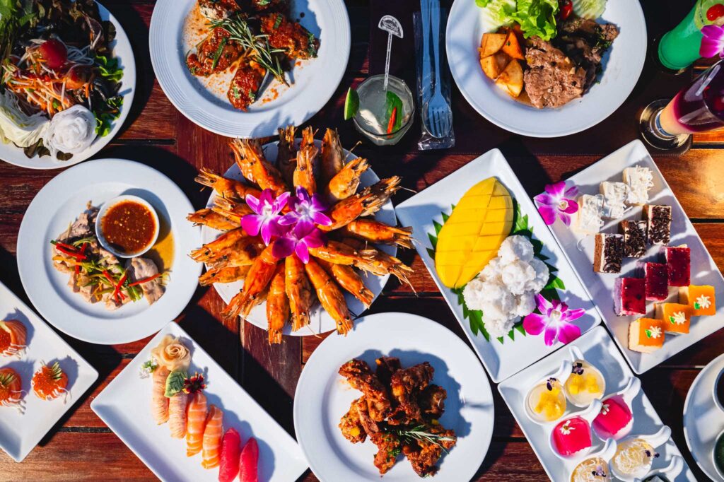 Grilled river prawns on Wonderful Pearl cruise